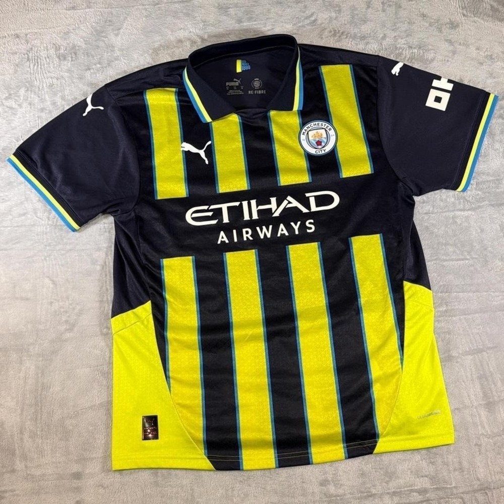 Puma 24/25 Manchester City Away Jersey | Black &‎ Volt Yellow | XL
